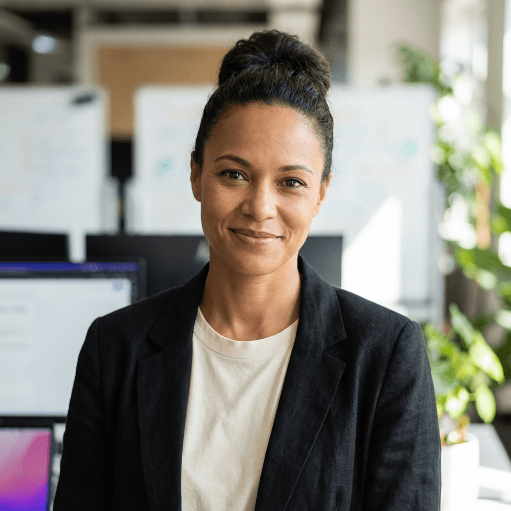Operations manager in business attire