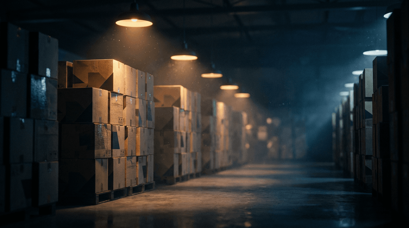 Inside a tidy, well-organized Toronto warehouse with stocked shelving